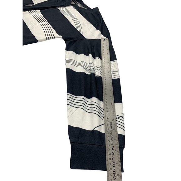 Sheilay Womens Black & White Striped Half-Zip Pullover Sweatshirt Size XL - Picture 10 of 11